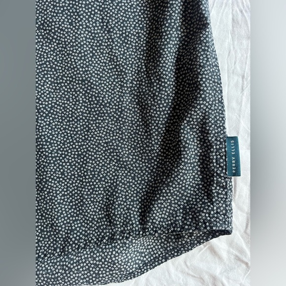 Perry Ellis Men's Blue Gray Patterned Button Up Shirt Size Large Slim Fit - Picture 4 of 12